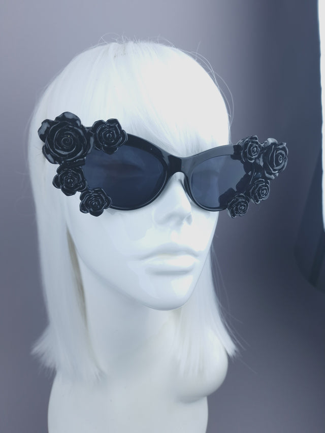SAMPLE: Black Roses Cat Eye Sunglasses