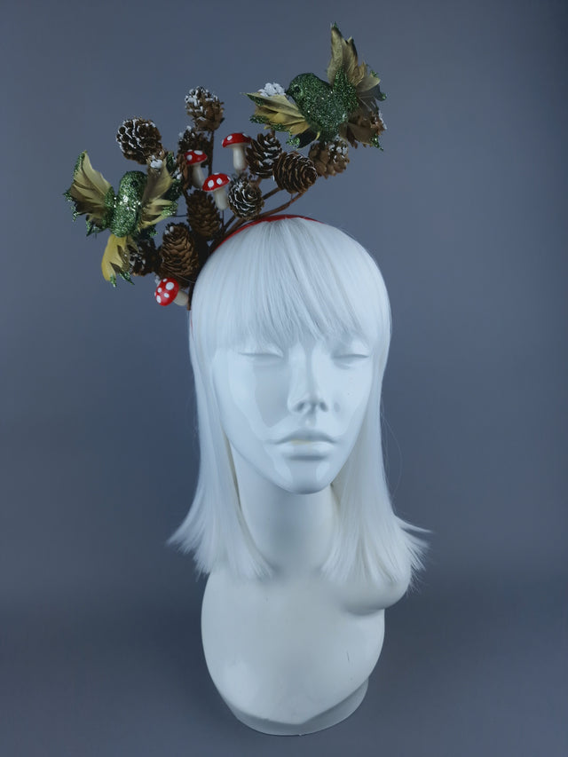 Pine Cones, Mushroom & Birds Xmas Headdress