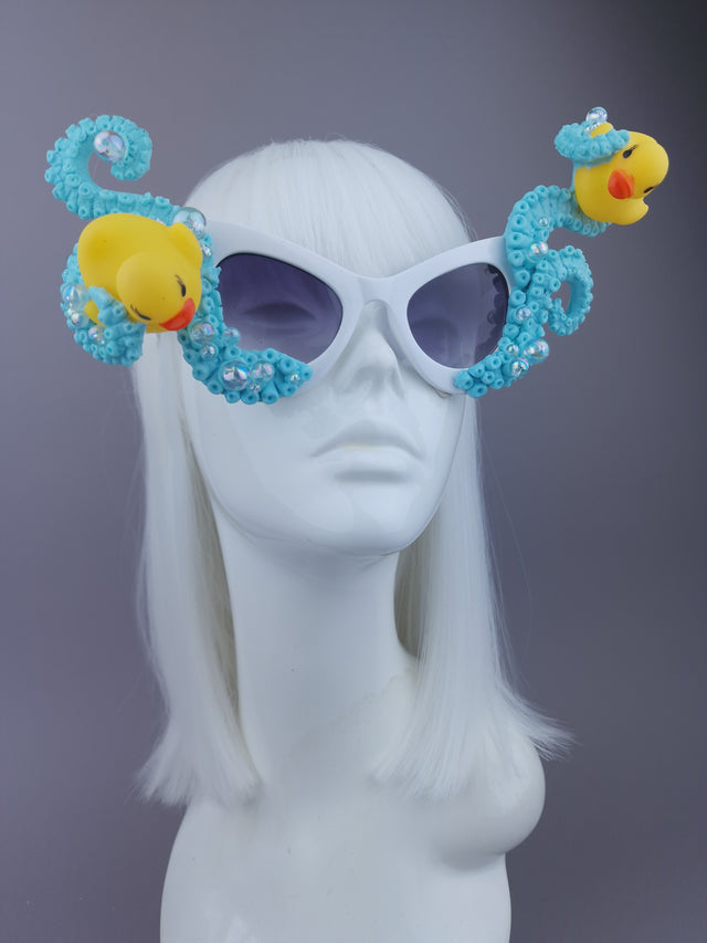 Pearls & Swine: Pastel Blue Tentacle & Duck Sunglasses "Bubble Bath"
