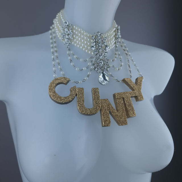 "Rude" A Nery Naughty Pearl Necklace Jewellery