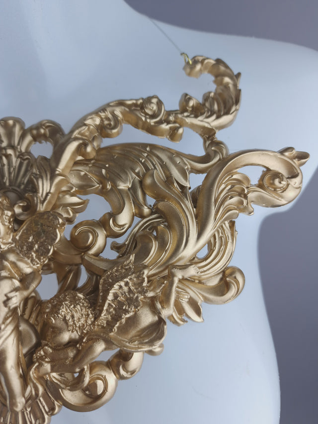 "Soul" Gold Cherub & Filigree Neckpiece