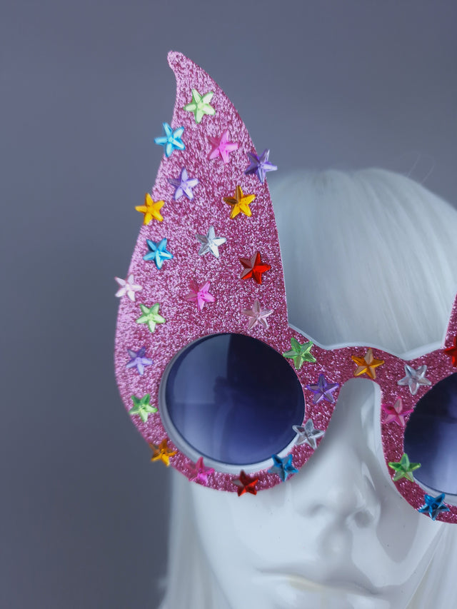 "Luppolo" Pink Glitter Bunny Rabbit Ear Sunglasses