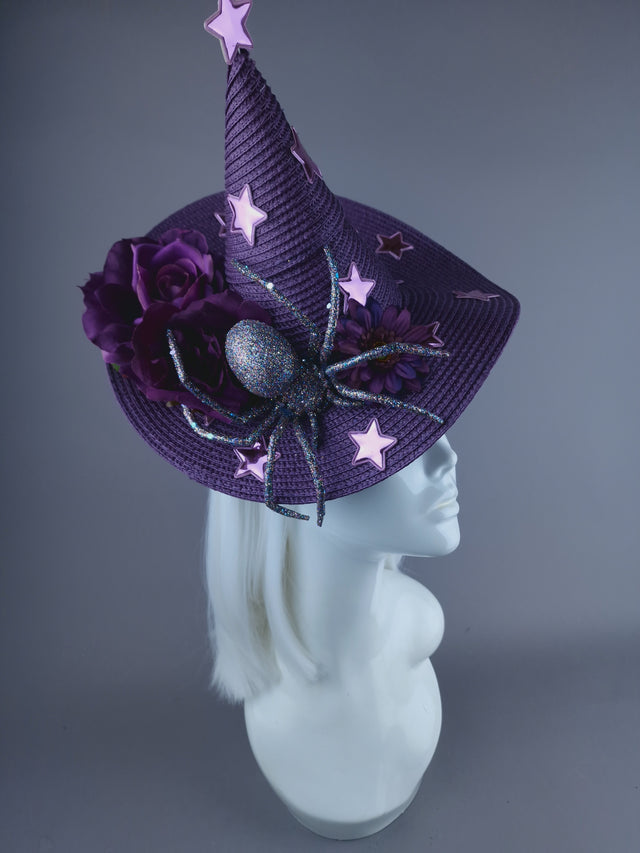 "Heksie" Purple Witches Hat w/Spider