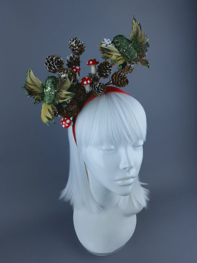 Pine Cones, Mushroom & Birds Xmas Headdress