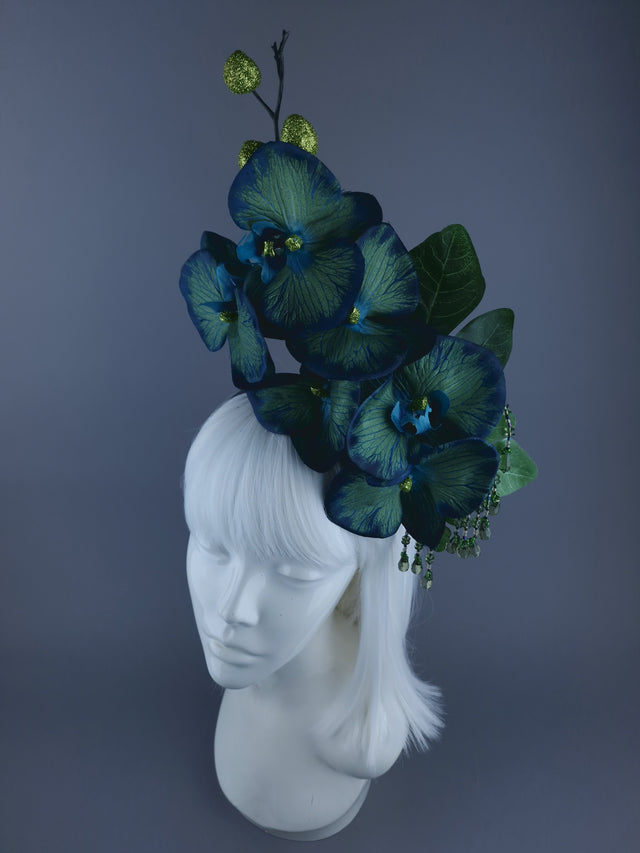 Blue Green Orchid Xmas Headdress