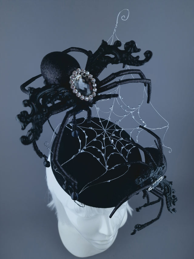 "Hunt" Spiders & Web Fascinator Hat