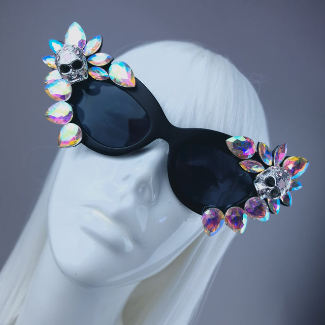 Jewel Skull Cateye Sunglasses - SAMPLE