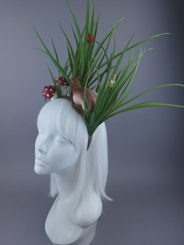 "Small World" Snail, Grass, Mushroom Headpiece