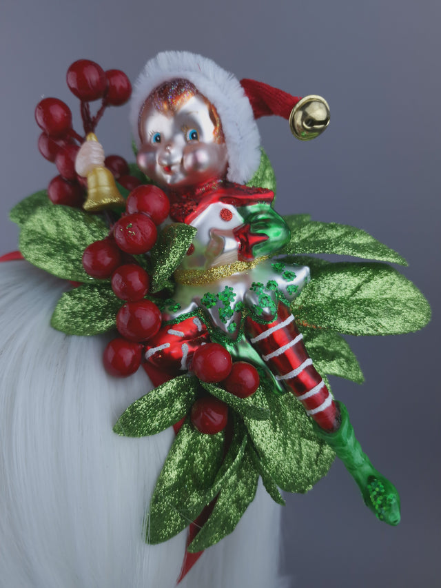 Elf, Berries & Glittered Leaves Xmas Headdress