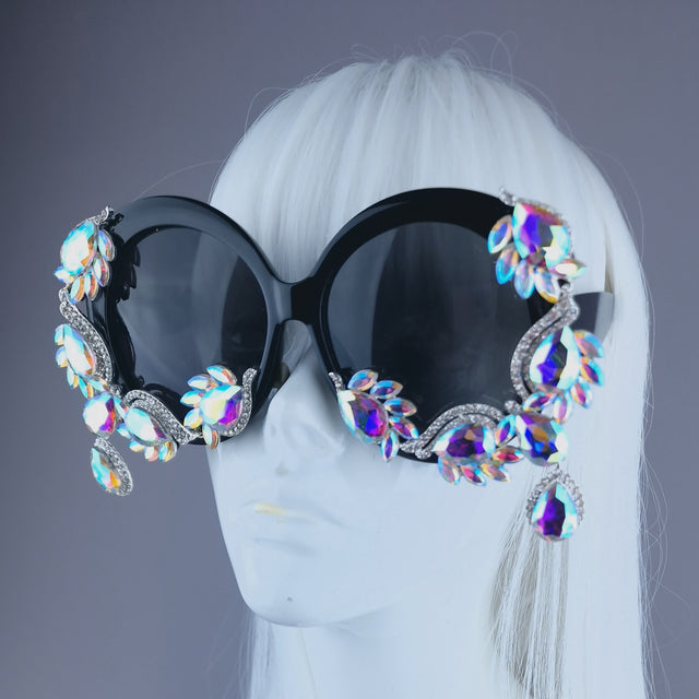 "Bright" Oversized Round Jewel Sunglasses