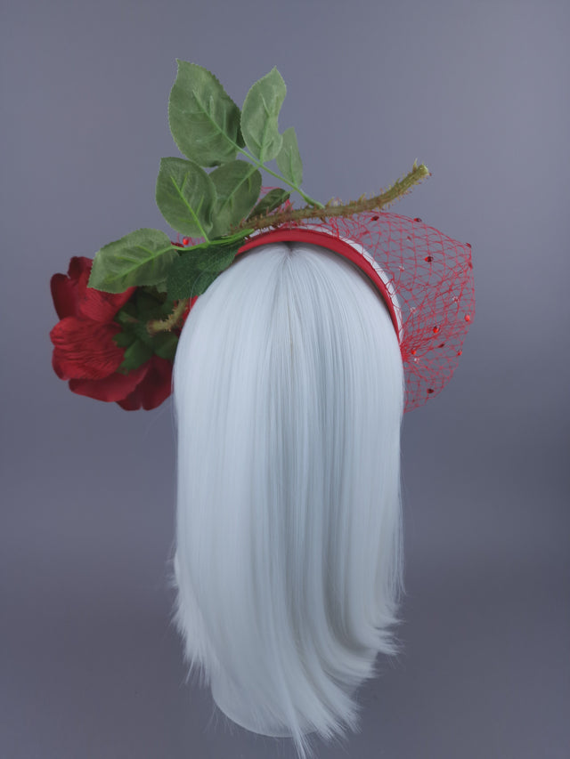 Pearls & Swine: Headdress Red Rose Veil