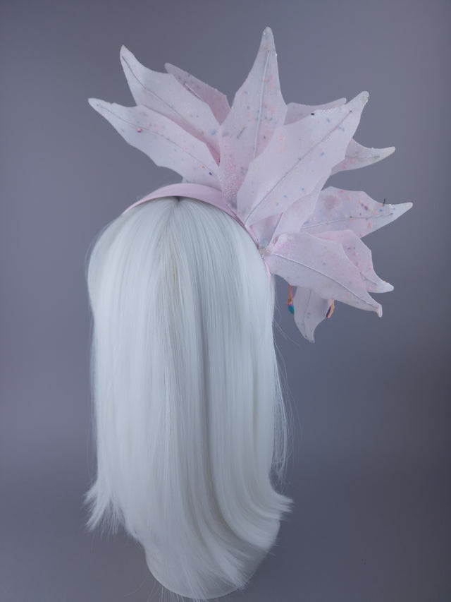 "Candy-Pop" Glitter Flower & Rainbow Skeleton Headdress