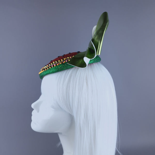 "Peace" Glitter Watermelon Fascinator Hat (Charity)