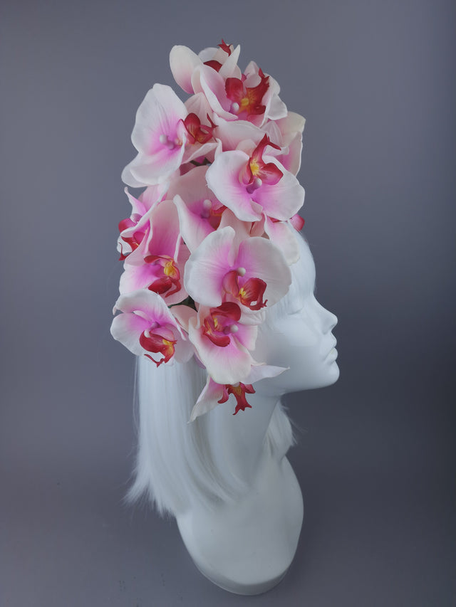 Pink & White Orchid Headdress