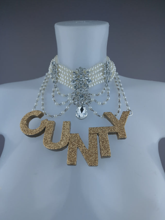 "Rude" A Nery Naughty Pearl Necklace Jewellery