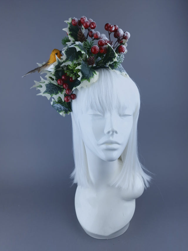 Robin & Snow Holly Xmas Headdress