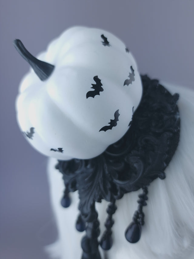 "Empusa" Mini Pumpkin, Filigree & Tassle Fascinator