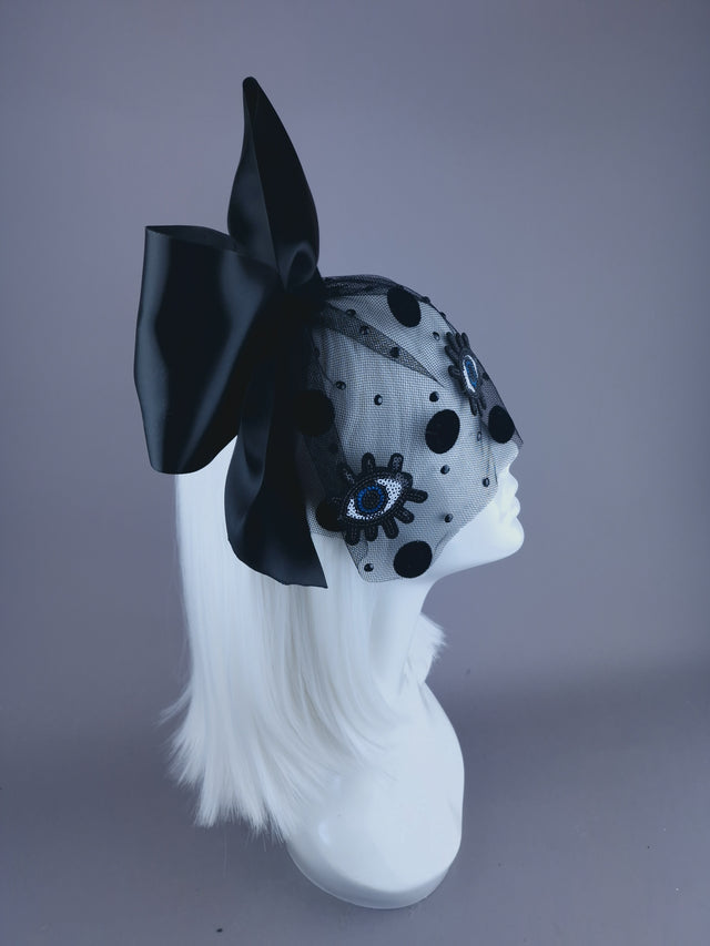 "Watcher" Eye & Bow Veil Headdress