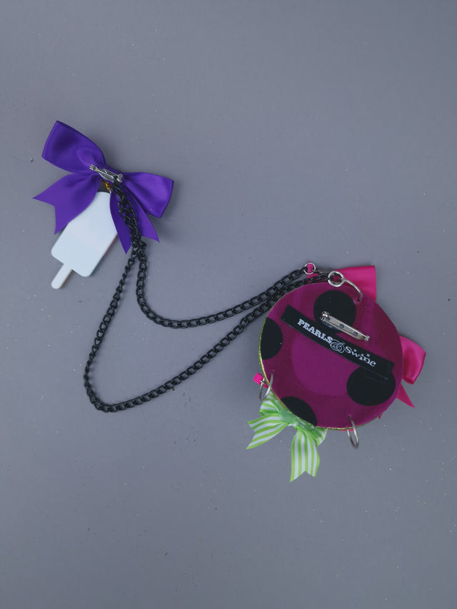 Colourful Dollface Necklace Brooch Jewellery