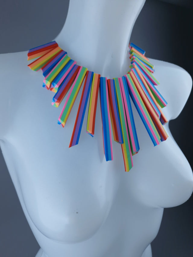 SAMPLE Rubber Rainbow Necklace