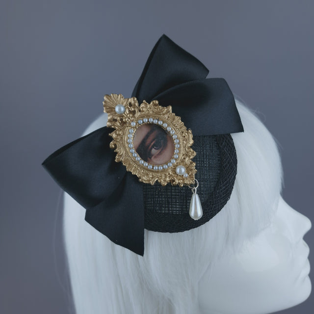 Pearls & Swine: Framed Lover's Eye Mini Fascinator "Dearest"
