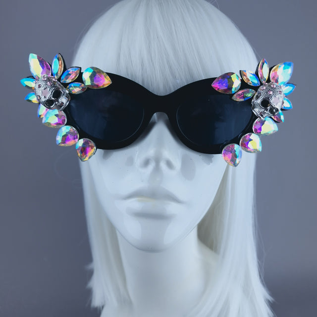 Jewel Skull Cateye Sunglasses - SAMPLE