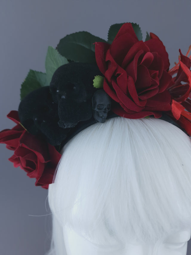Pearls & Swine: Roses & Skulls Headdress "Death To The Lovers"