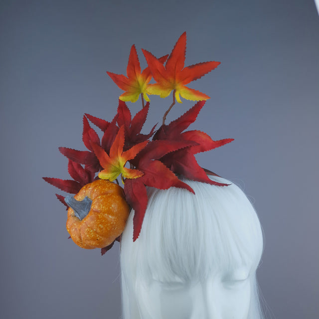 Pearls & Swine: Autumnal Headdress with Leaves & Pumpkin "Spice"