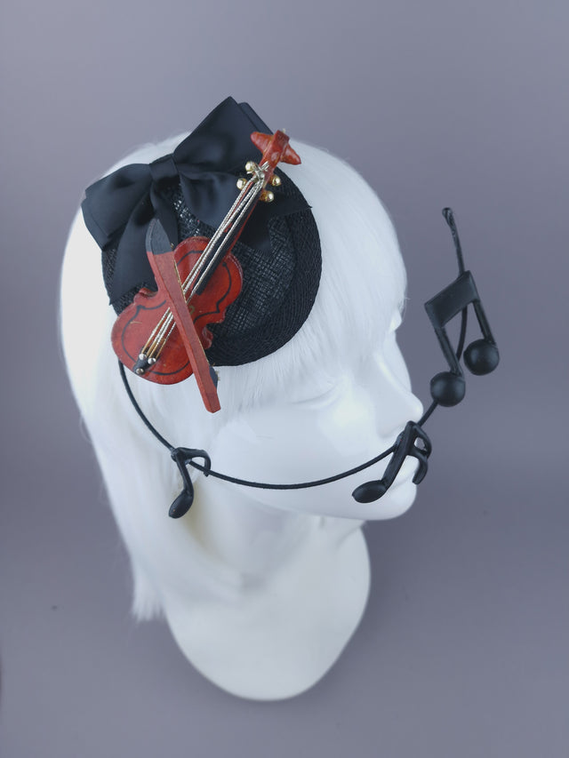 "Amati" Violin & Musical Notes Mini Fascinator