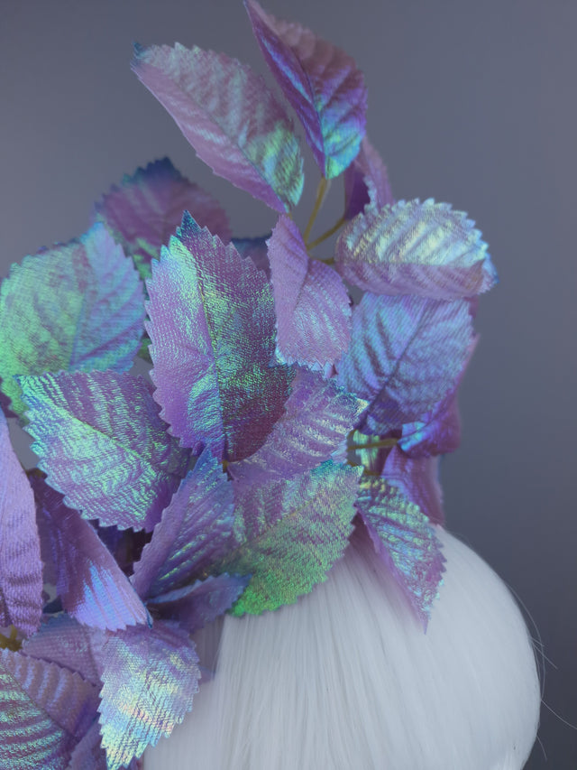 Pink/Purple/Blue Iridescent Leaf Headdress