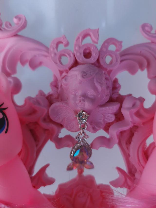 "Babylonia" Pastel Pink Pony & Filigree 666 Neckpiece