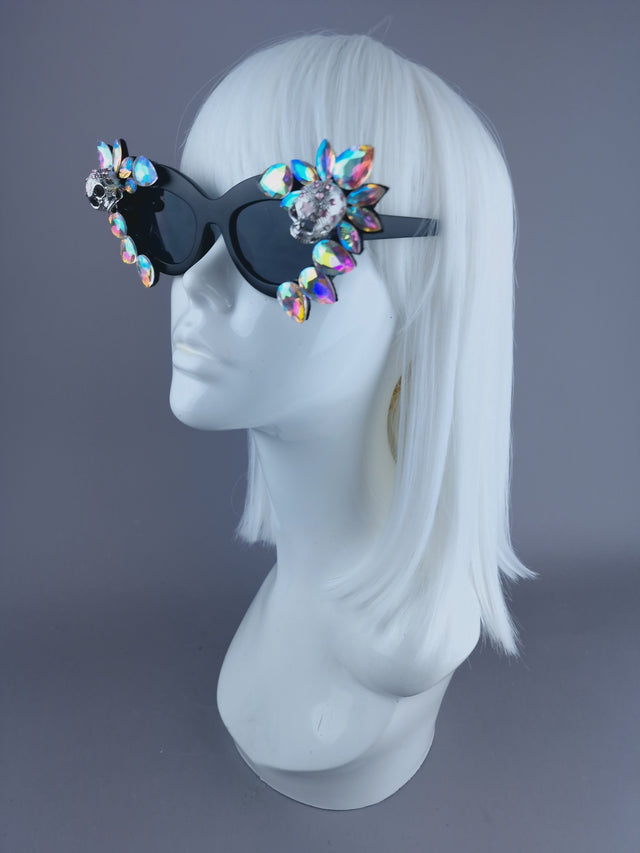 Jewel Skull Cateye Sunglasses - SAMPLE