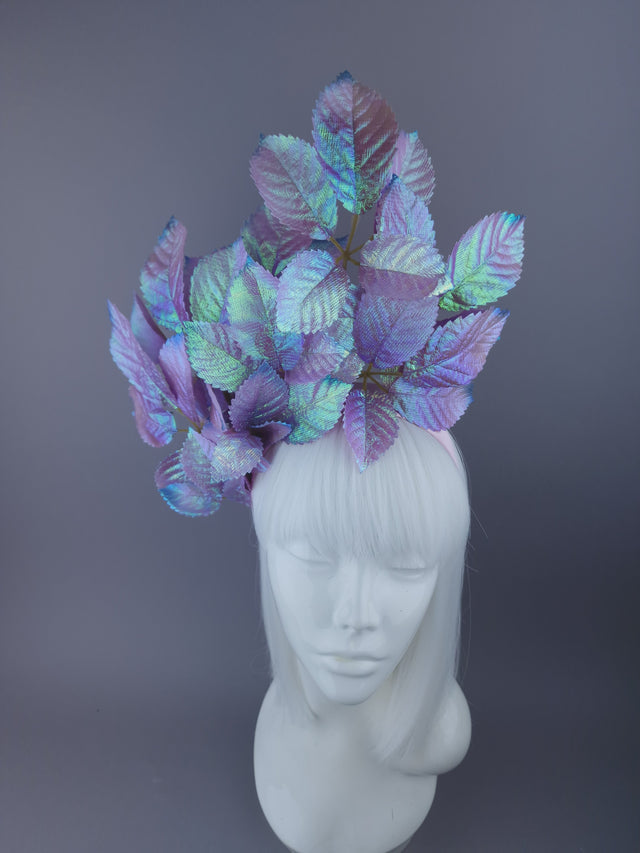 Pink/Purple/Blue Iridescent Leaf Headdress