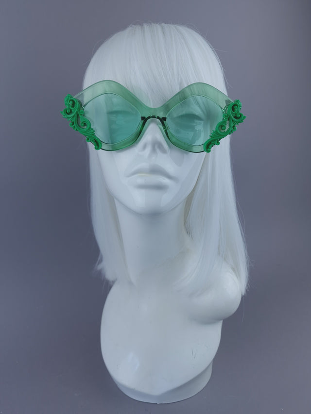 Pearls & Swine: Green Filigree Sunglasses - LIMITED EDITION