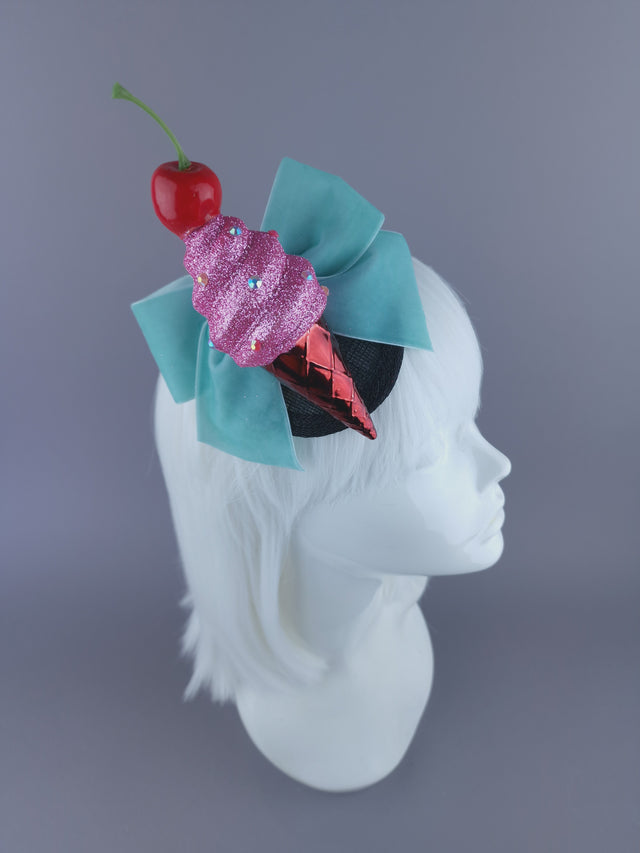 "Sorbet" Ice Cream & Bow Mini Fascinator