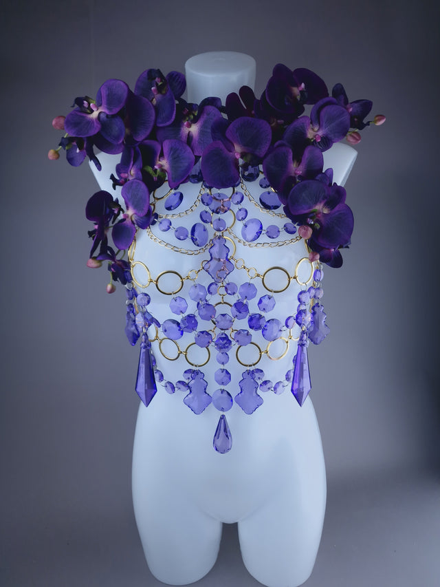 "Empress" Purple Orchid Jewel & Chain Harness