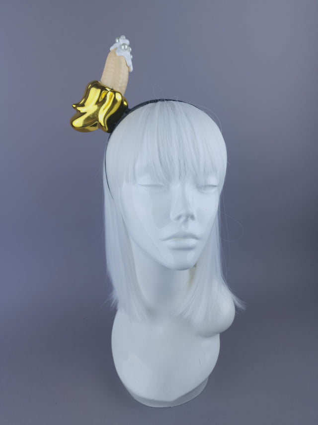 "Filthy Cute" Banana & Cream Headpiece