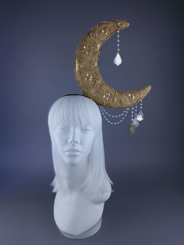 "Mahinur" Gold Moon, Pearls & Jewels Headdress