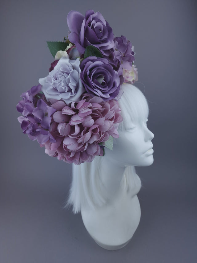 Pearls & Swine Headdress Purple Floral Flower