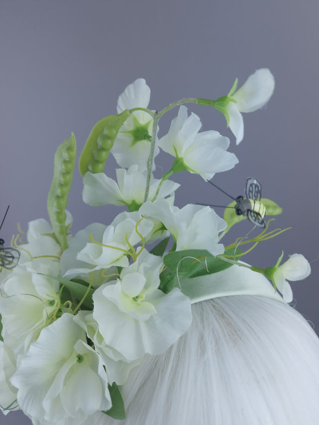"Sweetpea" Sweet Pea Flowers, Pods & Bees Headdress