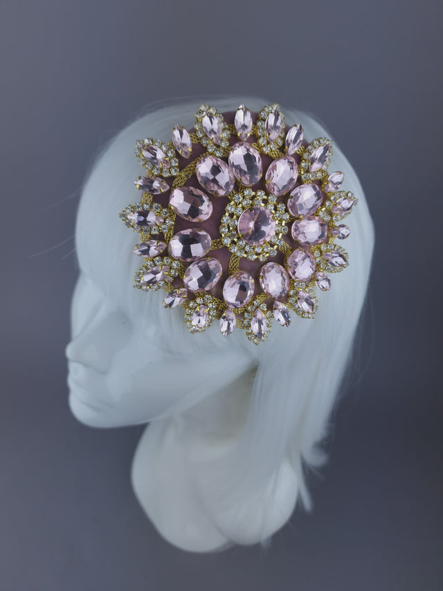 Mini Pale Pink Jewel Fascinator "Sparkle"
