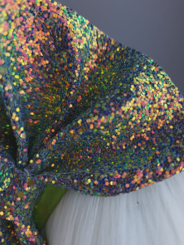 Glitter Bow Green Headpiece