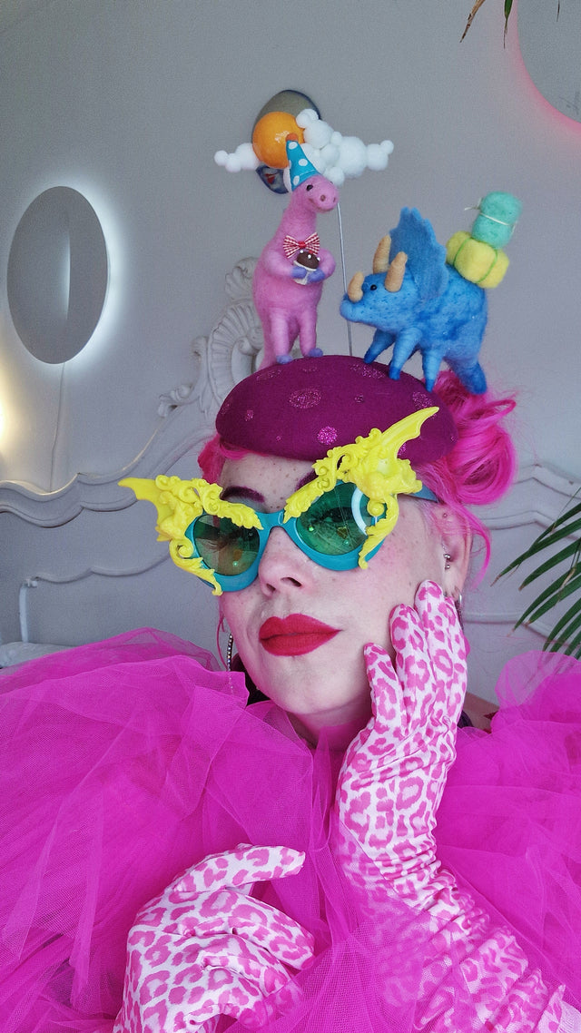 Pearls & Swine: Statement Dinosaur Party Fascinator Hat "Deeno"
