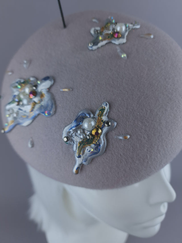 Pearls & Swine: Kitsch Glitter Seagull Poop Fascinator Hat "Mierda"