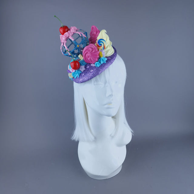 "Antoinette" Crown, Cherries & Cream  Food Fascinator Hat