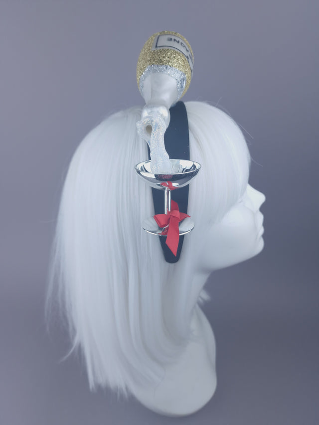 "Pour Me Another" Champagne Headpiece