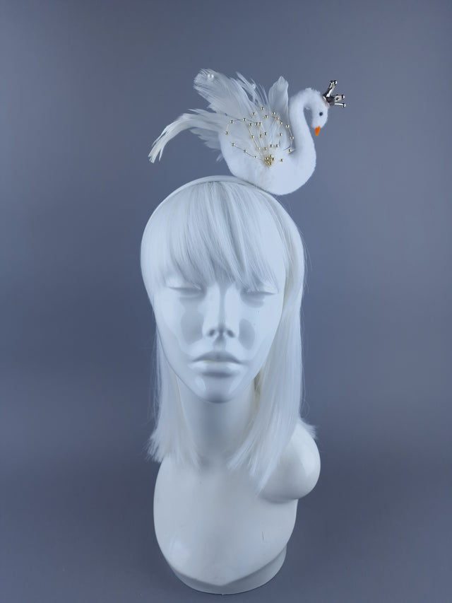 "Song" Swan with Llittle Crown Headpiece