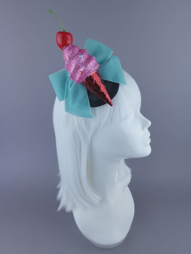 "Sorbet" Ice Cream & Bow Mini Fascinator