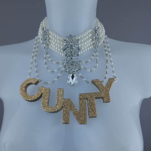 "Rude" A Nery Naughty Pearl Necklace Jewellery
