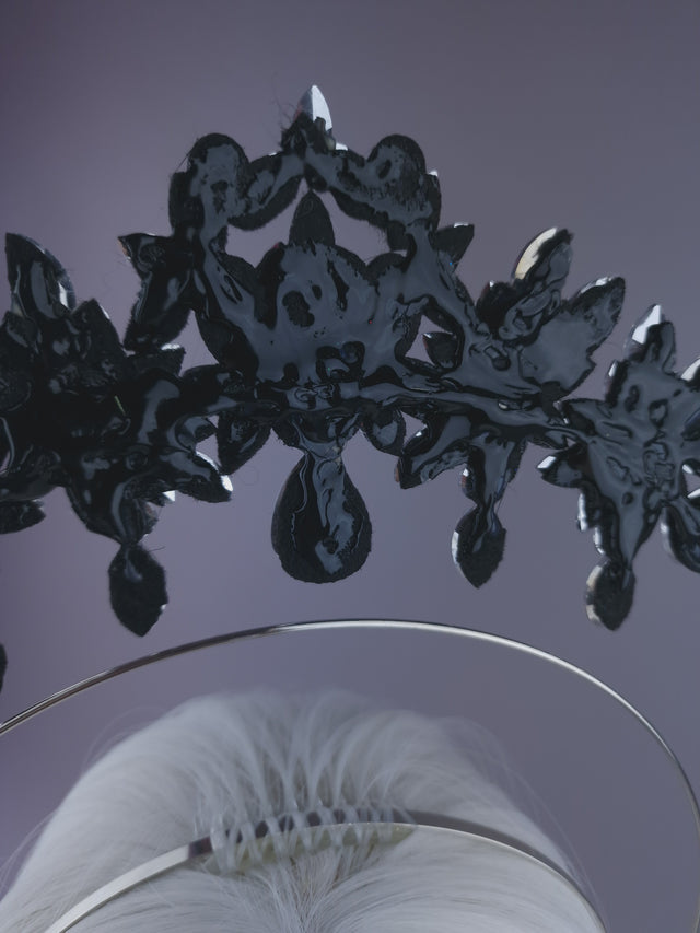 Pearls & Swine: Silver Diamanté Jewel Halo Headdress
